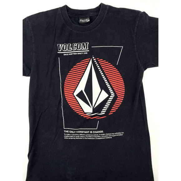 Vintage Volcom "The Only Constant is Change" Black Tshirt Men's Size S - Picture 2 of 4
